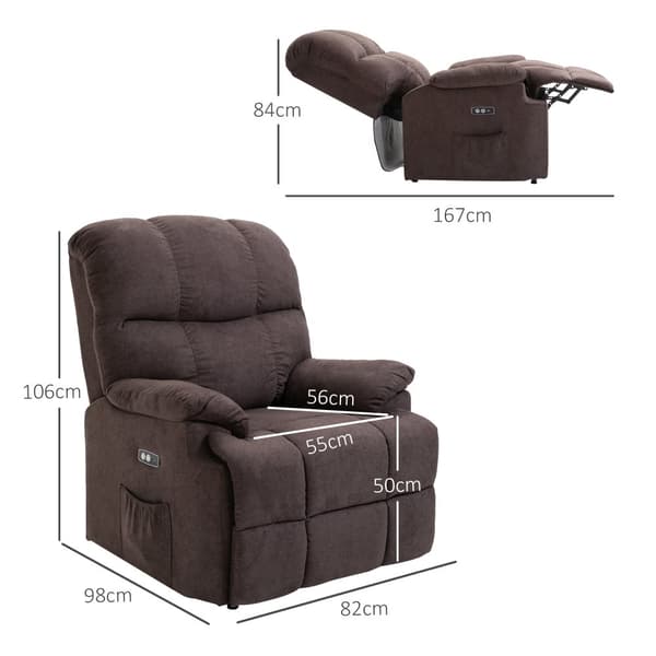 Elektrisk Recliner, 98x82x106 cm, Mørkegrå