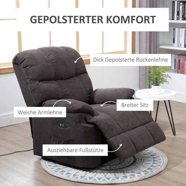 Elektrisk Recliner, 98x82x106 cm, Mørkegrå