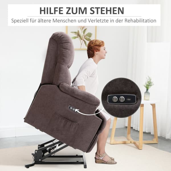 Elektrisk Recliner, 98x82x106 cm, Mørkegrå