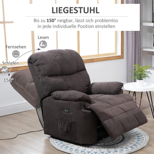 Elektrisk Recliner, 98x82x106 cm, Mørkegrå