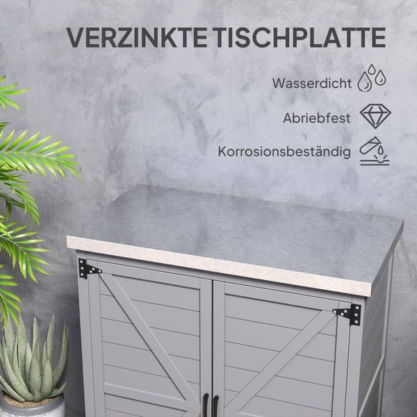 Havekabinet, 79x43x92 cm, Grå