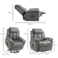 Miniatyrbillede 3 af 9: Elektrisk Recliner, 93x96x105 cm, Lys Grå