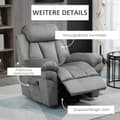 Miniatyrbillede 7 af 9: Elektrisk Recliner, 93x96x105 cm, Lys Grå