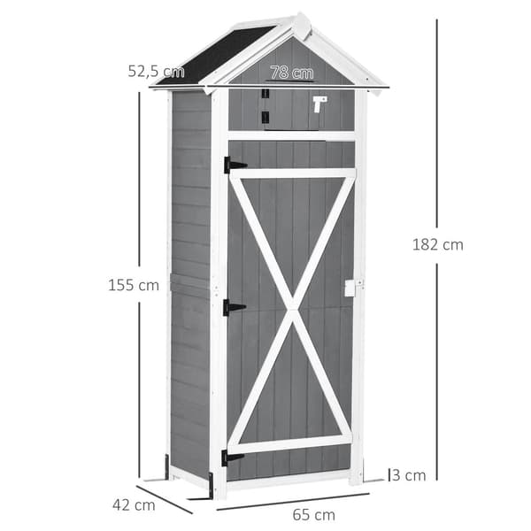 Havekabinet, 78x52.5x182 cm, Grå