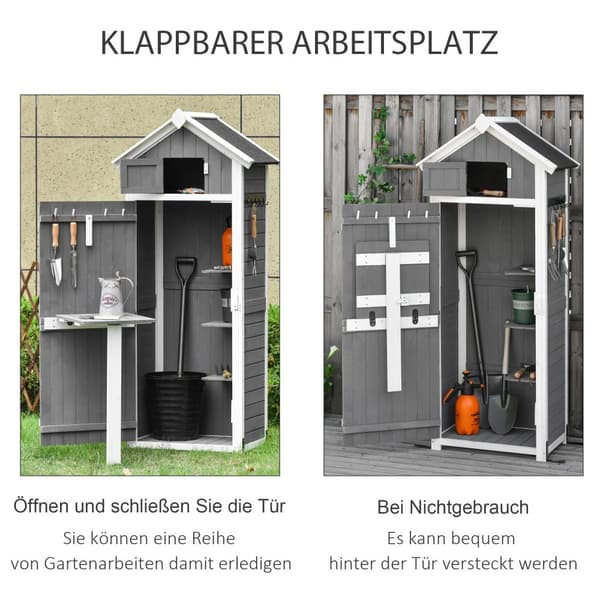 Havekabinet, 78x52.5x182 cm, Grå