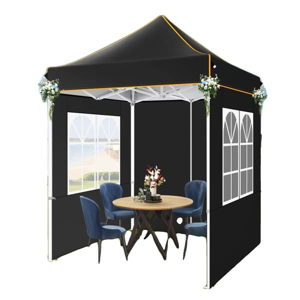 Gazebo, UPF 50+, Vesitiivis, Nopea ja Helppo Kokoaminen,Musta