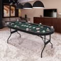 Pikkukuva 1 / 8: Pokeripöytä, 1,8m taitettava pokeripöytä Blackjack Texas Hold’em -kasinoviihdepeliin, 182x82x75 cm, Vihreä