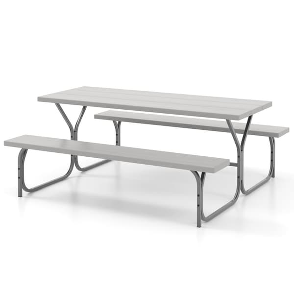 Picnicbord bænkesæt, 72x64x30 tommer, Grå