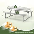Miniatyrbillede 5 af 8: Picnicbord bænkesæt, 72x64x30 tommer, Grå