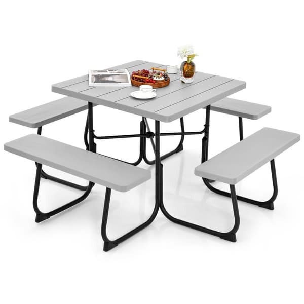 Picnicbord, 170x170x76 cm, Grå