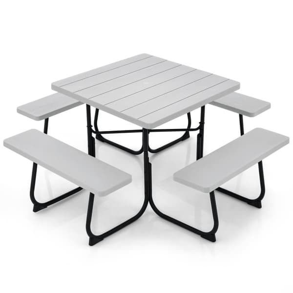 Picnicbord, 170x170x76 cm, Grå