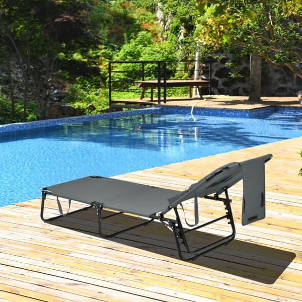 Rantatuoli, 63x142-194x92-37 cm, 73x63x16 cm, Harmaa
