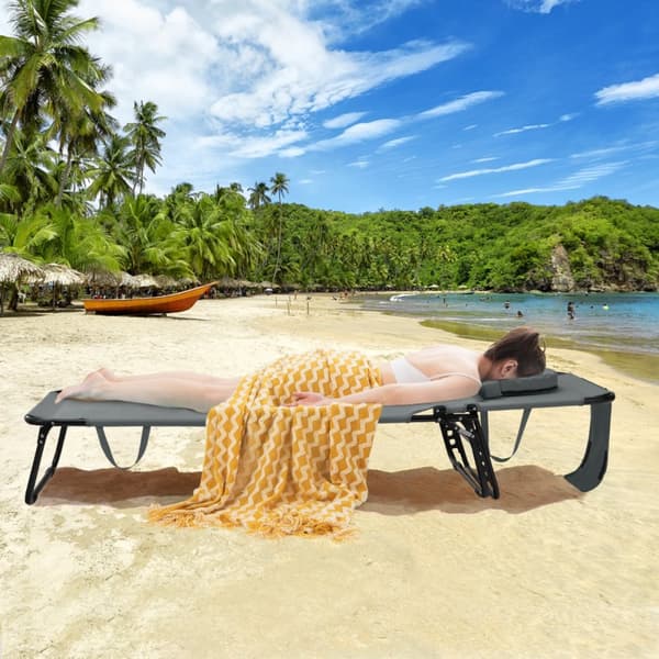 Rantatuoli, 63x142-194x92-37 cm, 73x63x16 cm, Harmaa