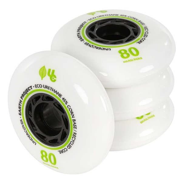 Undercover Wheels Earth 88a 4 Yksiköitä Pyörät Valkoinen 80 mm