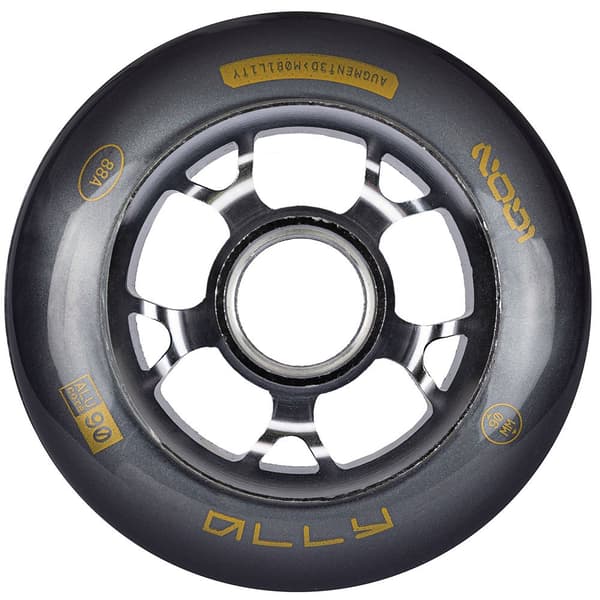 Iqon Skøjter Hjul Ally Black 90 88a 4 Enheder Gylden 90 mm