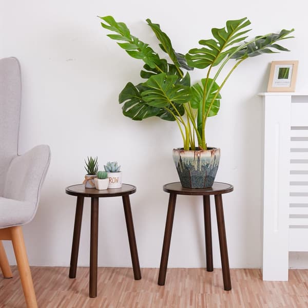 Træ Plantestativer, Mid Century Design, Blomsterpotteholder, Chokolade