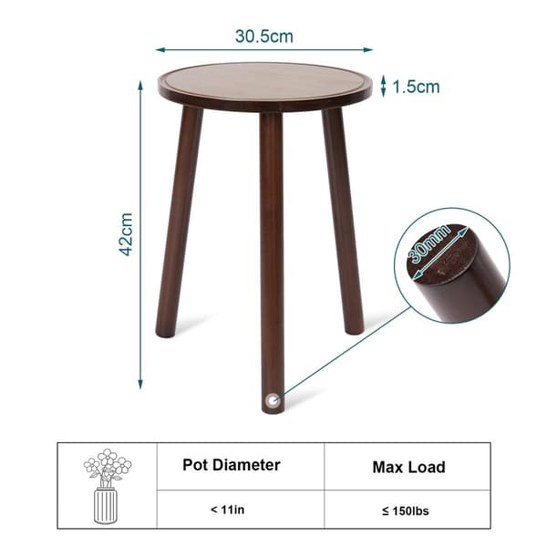 Træ Plantestativer, Mid Century Design, Blomsterpotteholder, Chokolade