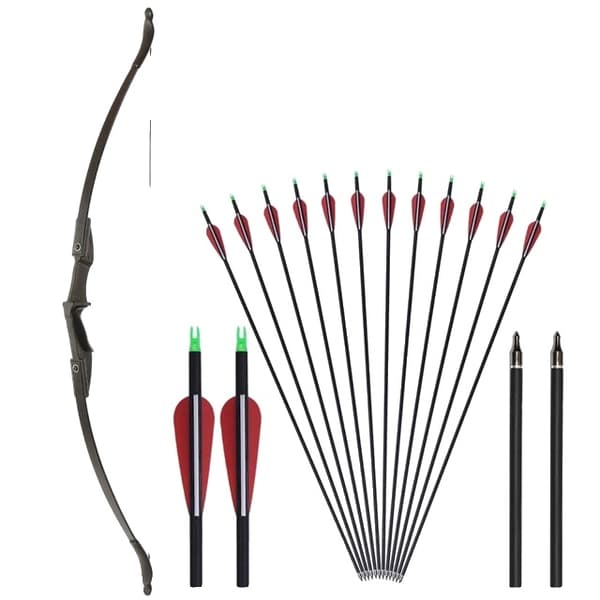 Bueskydning Recurve Bue, Højre/Venstre-Håndet, Sammenklappelig Bue, 30lbs sort sæt