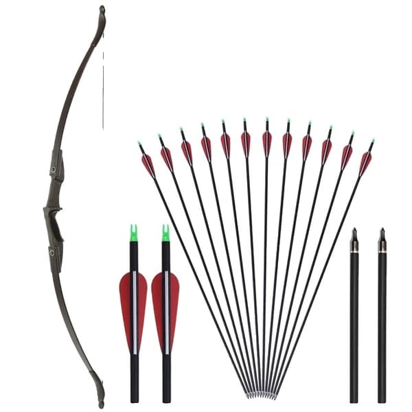 Bueskydning Recurve Bue, Højre/Venstre-Håndet, Sammenklappelig Bue, 30lbs sort sæt