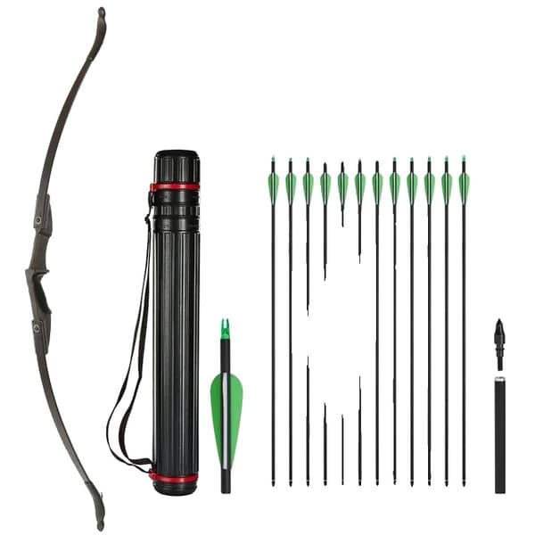 Bueskydning Recurve Bue, Højre/Venstre-Håndet, Sammenklappelig Bue, 30lbs sort sæt