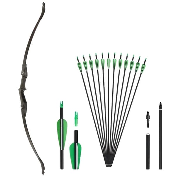 Bueskydning Recurve Bue, Højre/Venstre-Håndet, Sammenklappelig Bue, 30lbs sort sæt