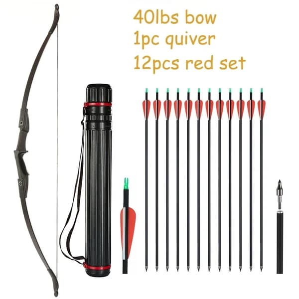 Bueskydning Recurve Bue, Højre/Venstre-Håndet, Sammenklappelig Bue, 30lbs sort sæt