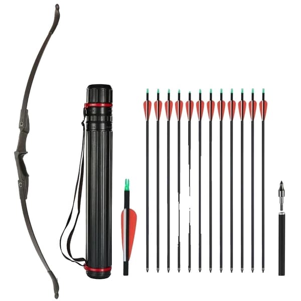 Bueskydning Recurve Bue, Højre/Venstre-Håndet, Sammenklappelig Bue, 30lbs sort sæt