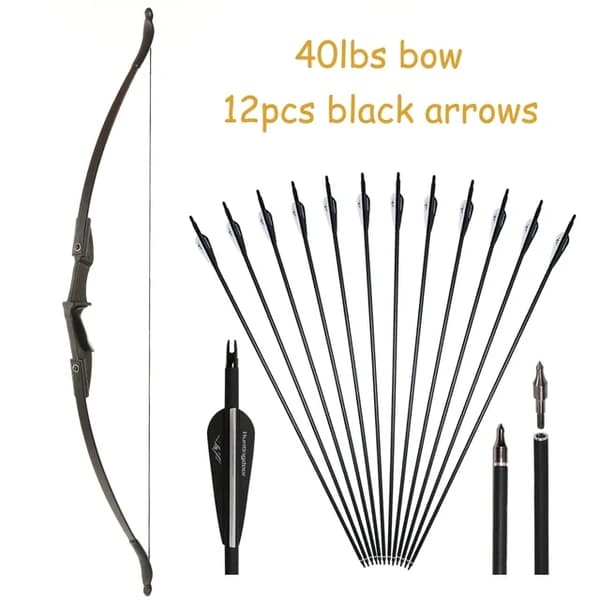 Jousiammunta Recurve-jousi, oikea/vasenkätinen, irrotettava jousi, 30 kilon musta setti