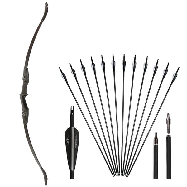 Jousiammunta Recurve-jousi, oikea/vasenkätinen, irrotettava jousi, 30 kilon musta setti