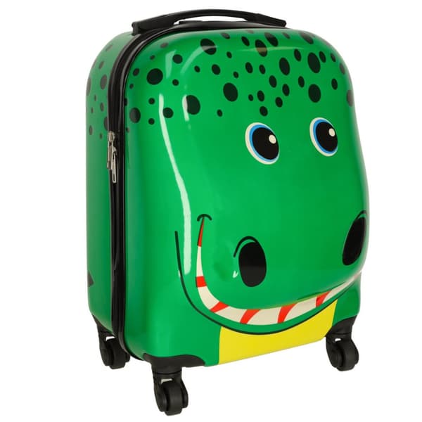 Rejsekuffert til børn, håndbagage på hjul, krokodille