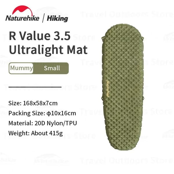 Selvoppustelig måtte, Termisk Isolering, Ultralight, Firkantet-Sort-Forstørre