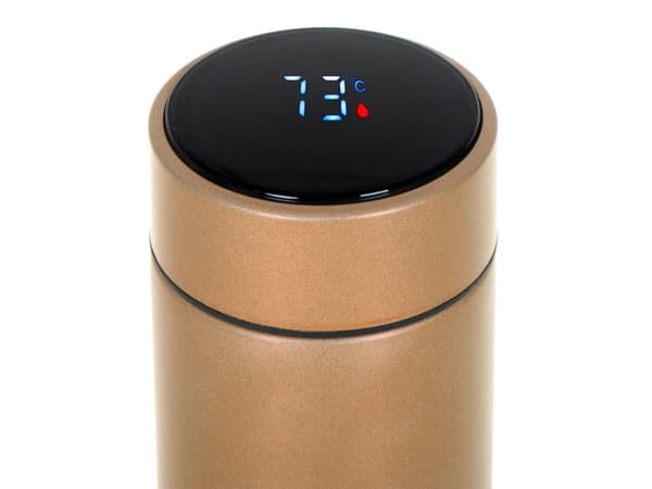 Termoflaskmugg termos smart LED 500ml guld