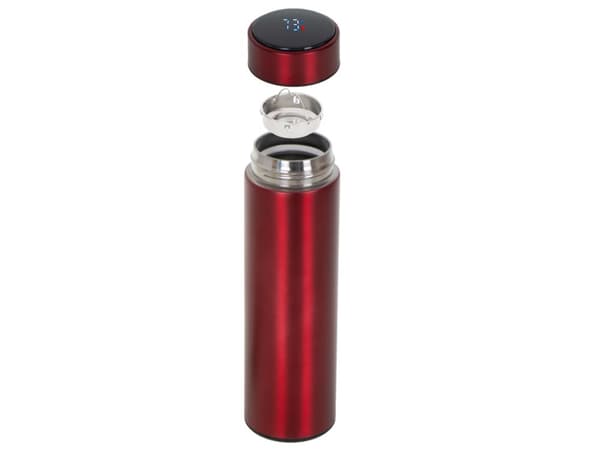 Termoflaske krus termokande smart LED 500ml bordeaux