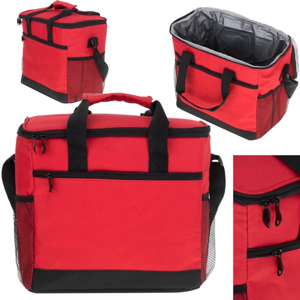 Termopose til frokost, mad, morgenmad, isolerende, til strand, picnic, 16L, rød