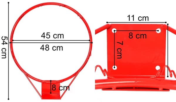 TOSSER basketballkurv med net, 45 cm