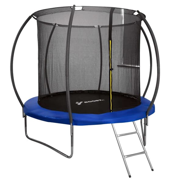 HENZEN trampolin med net og stige 244 cm blå FT 8
