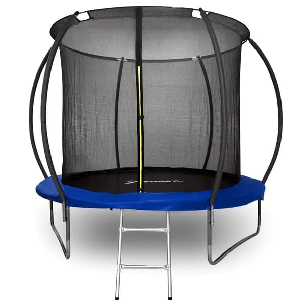 HENZEN trampolin med net og stige 244 cm blå FT 8