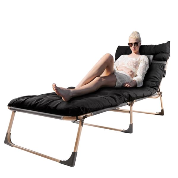 Sammenklappelig business feltseng 193 cm, sort