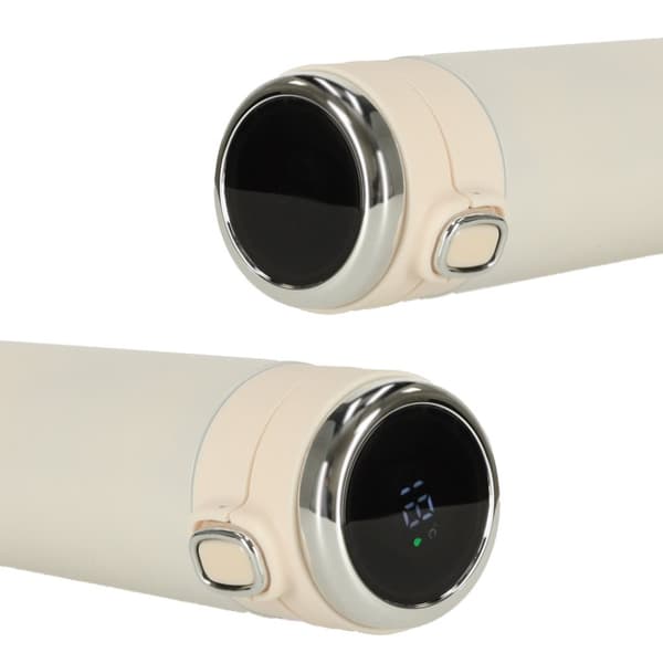 Termisk vattenflaskmugg med munstycke LED termos 420ml, beige