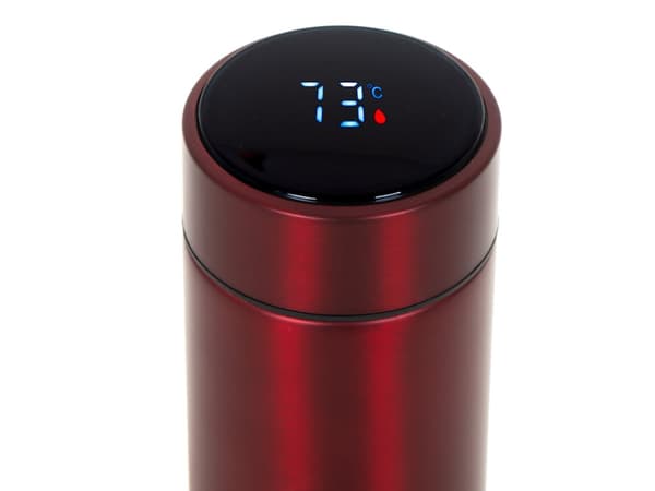 Termoflaske krus termokande smart LED 500ml bordeaux