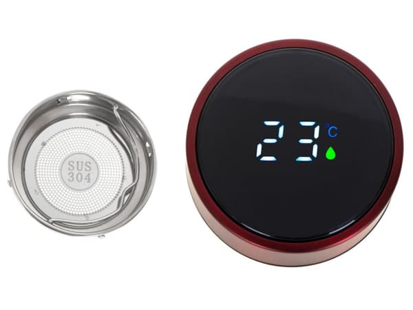 Termoflaske krus termokande smart LED 500ml bordeaux