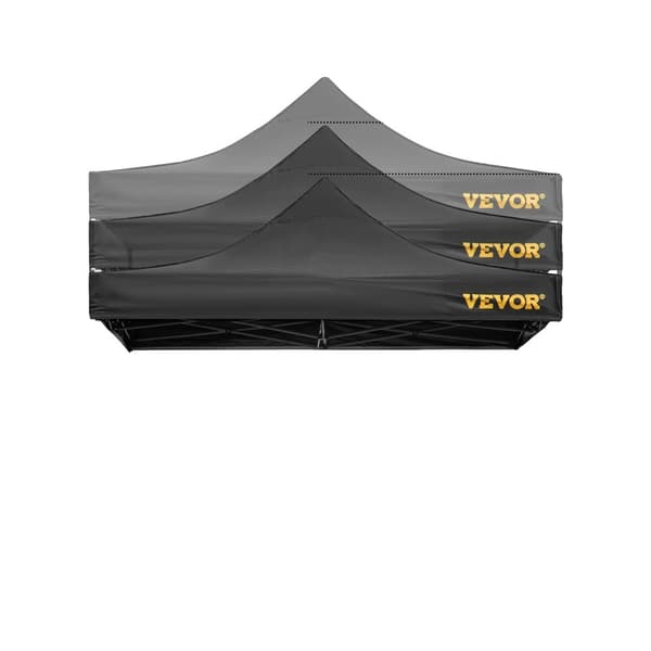 Pop Up Telt, 3 Højdeindstillinger, Aftagelige Sider,10x10ft sort 10x10ft black
