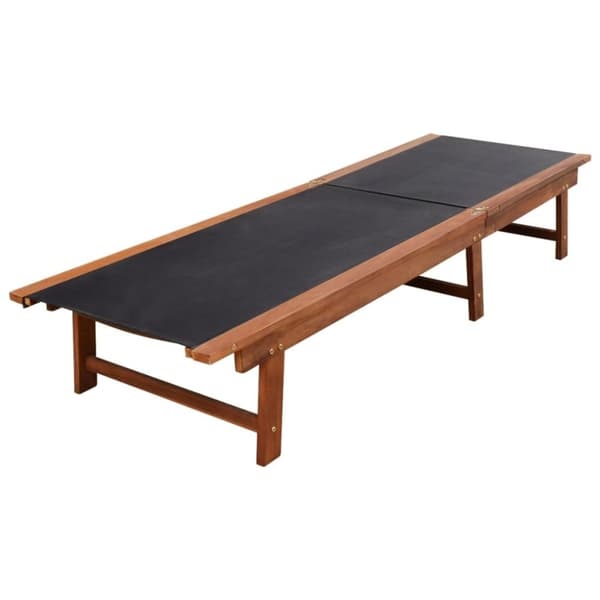 vidaXL Solsängar 2 st med bord massivt akaciaträ och textilene