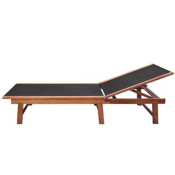 vidaXL Solsängar 2 st med bord massivt akaciaträ och textilene