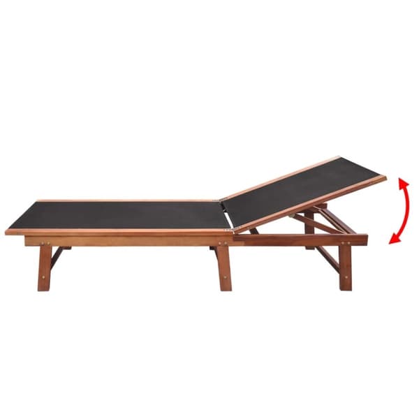 vidaXL Solsängar 2 st med bord massivt akaciaträ och textilene