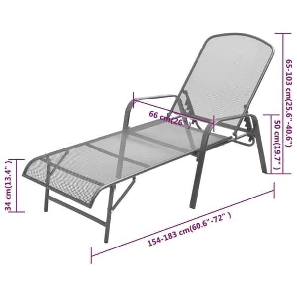 vidaXL Aurinkotuoli teräs antrasiitti