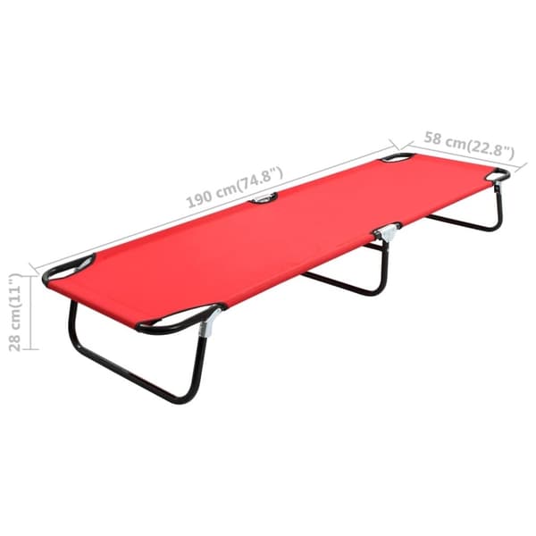vidaXL foldbar liggestol stål rød