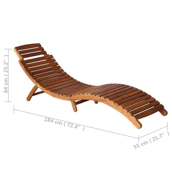 vidaXL Solsängar med bord 3 delar massivt akaciaträ