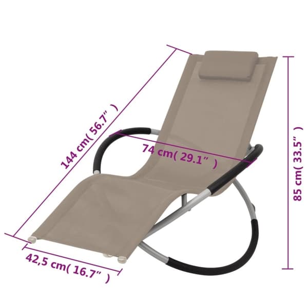 vidaXL Geometrisk solsäng stål taupe