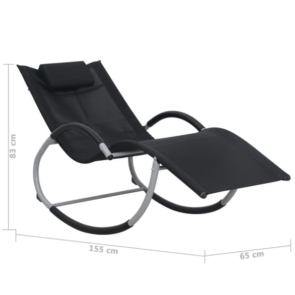 vidaXL Solseng med pute svart textilene